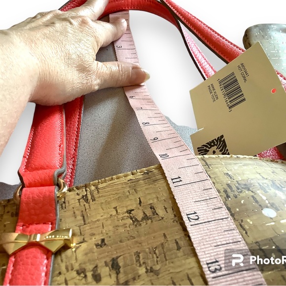 NEW!  Anne Klein, Hot Coral & Cork, Ladies Hand Bag - Picture 3 of 16